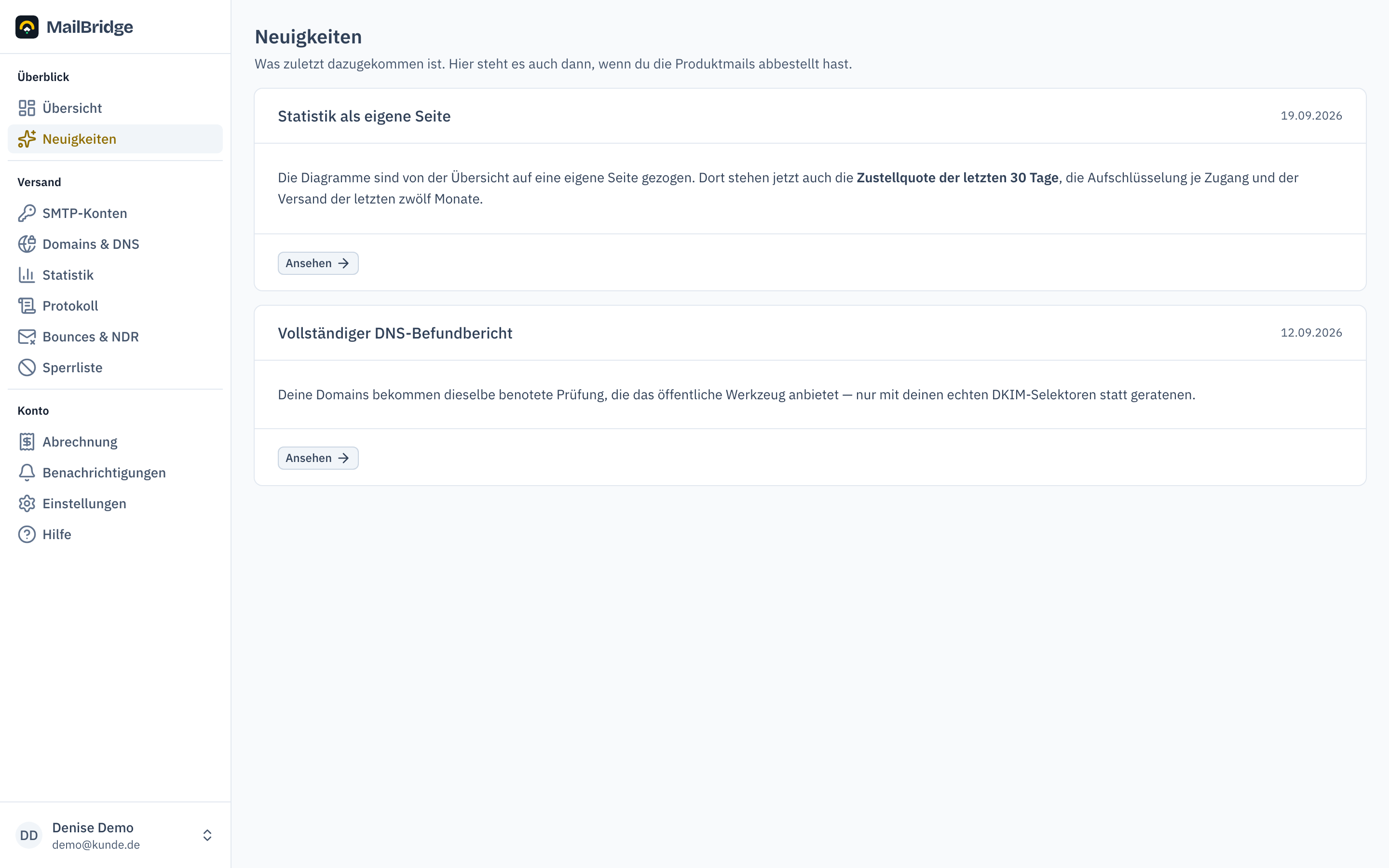 Neuigkeiten mit „Neu"-Markierung